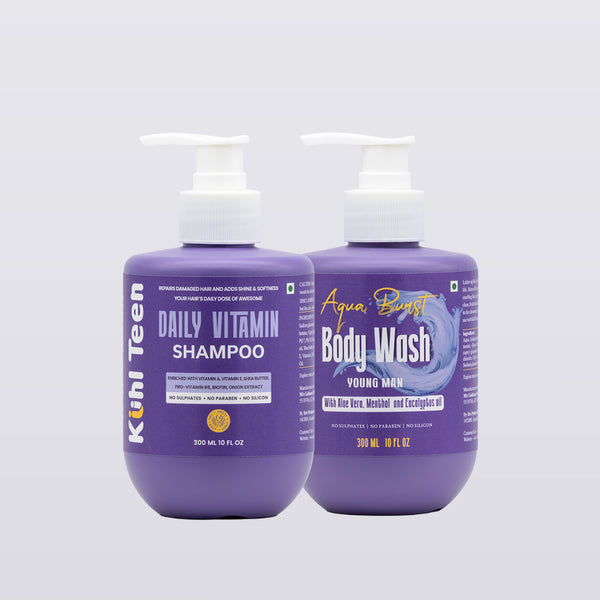 Kuhl Teen Daily Vitamin Shampoo & Body Wash Combo for Teens