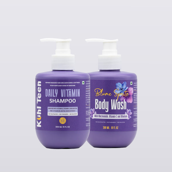 Kuhl Teen Daily Vitamin Shampoo & Body Wash Combo for Teens