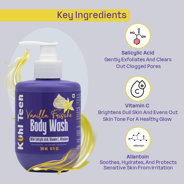 Kuhl Teen Vanilla Frische Body Wash Bottle for Teens